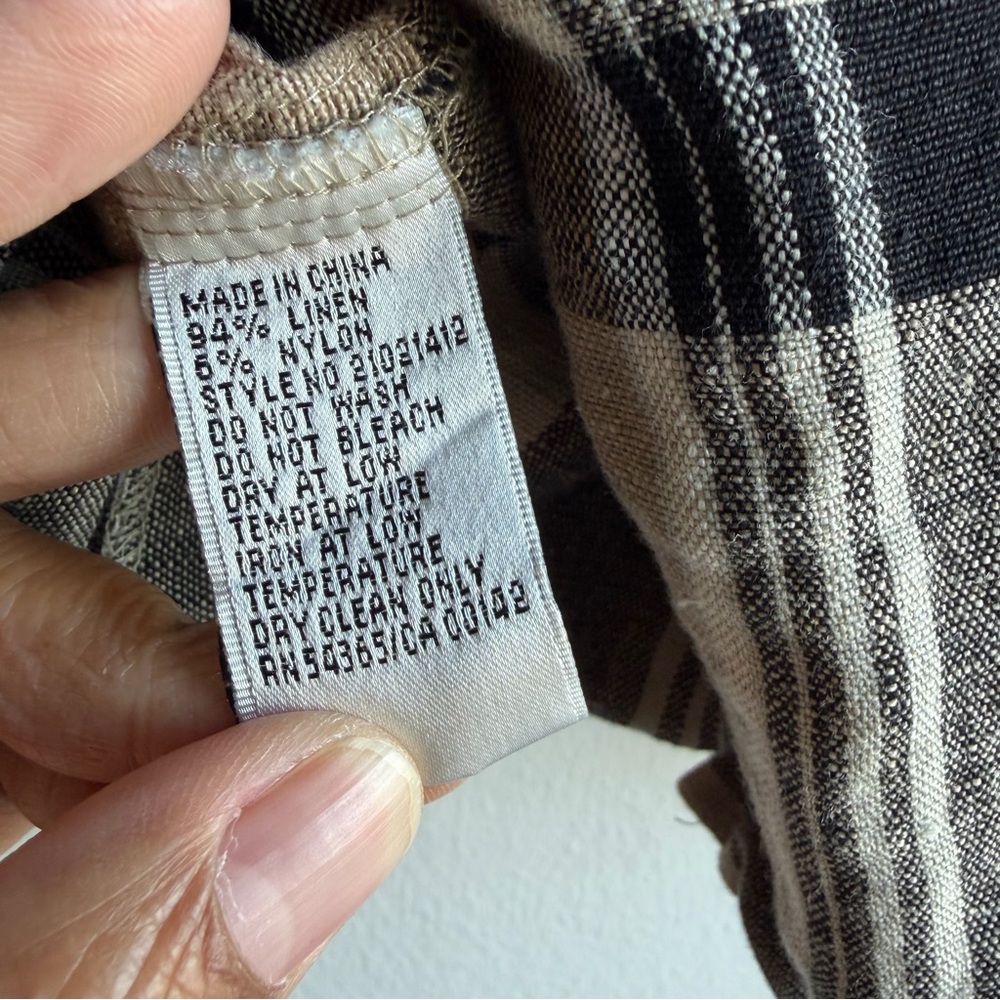 Bianca Nygard Women’s Plaid Button-Front Jacket in Beige and Black - Picture 5 of 6